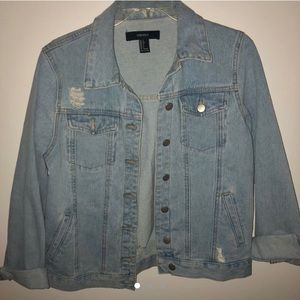 Distressed jean jacket
